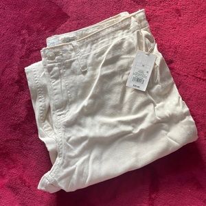 brand new light khaki/cream wide/leg crop pants size 16